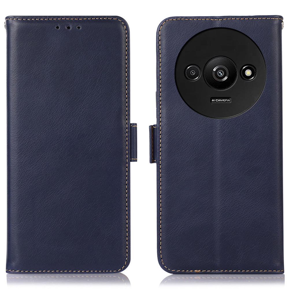 For Xiaomi Redmi A3 / Poco C61 4G Case Crazy Horse Texture Genuine Cow Leather Phone Wallet Cover For Xiaomi Redmi A3 / Poco C61 4G Case Crazy Horse Texture Genuine Cow Leather Phone Wallet Cover